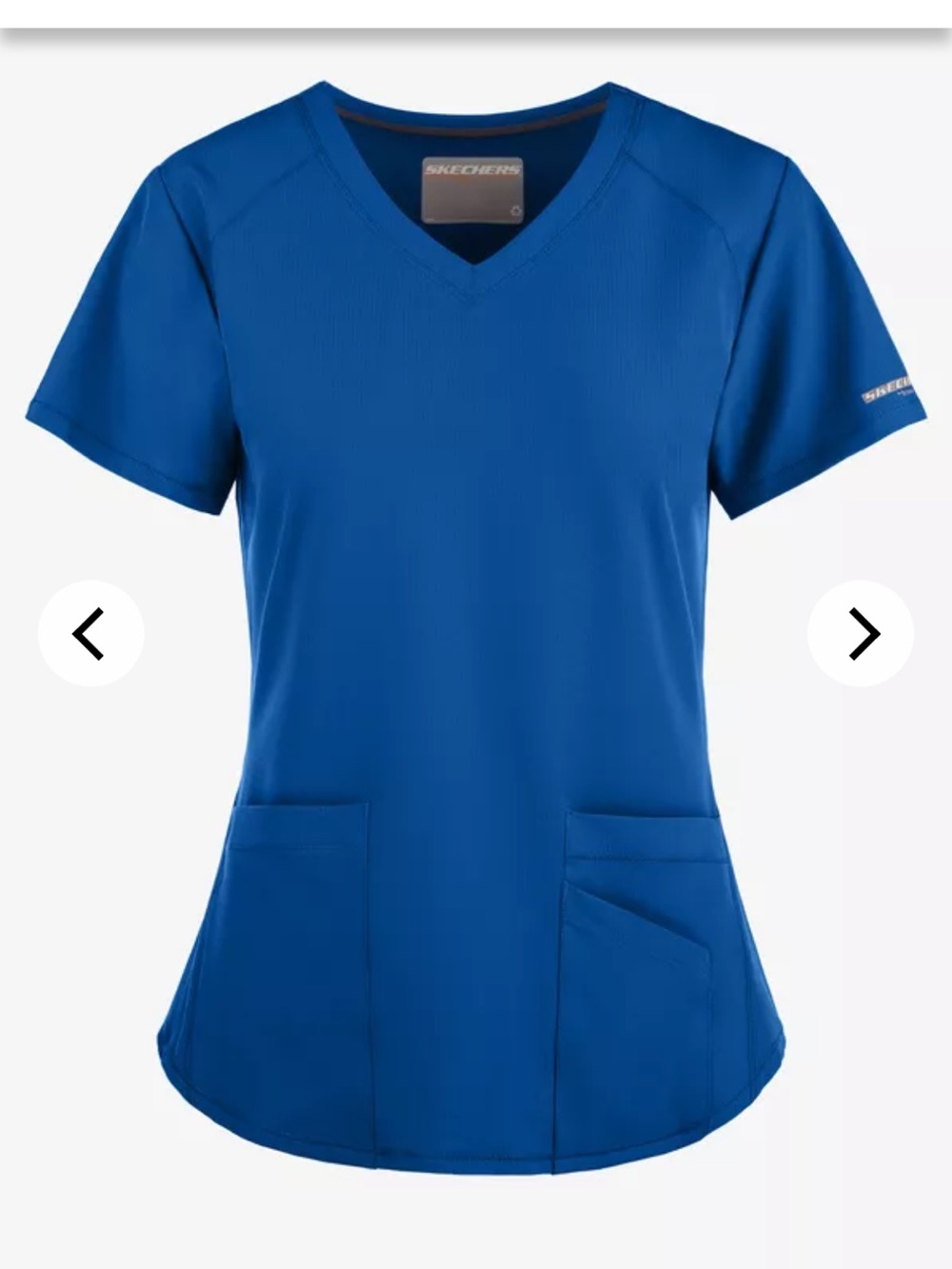 Skechers Women's V-Neck Short Sleeve Top in Blue